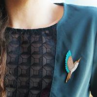 Broche colibris portee