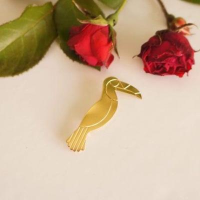 Broche Toucan Laiton