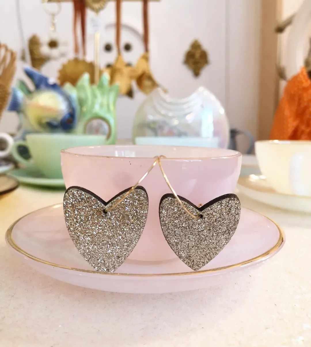 Creoles coeur paillete