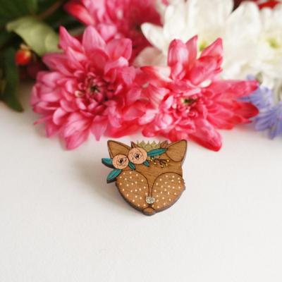 Broche Renard Roses