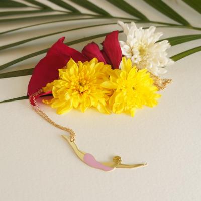 Sautoir plongeuse rose